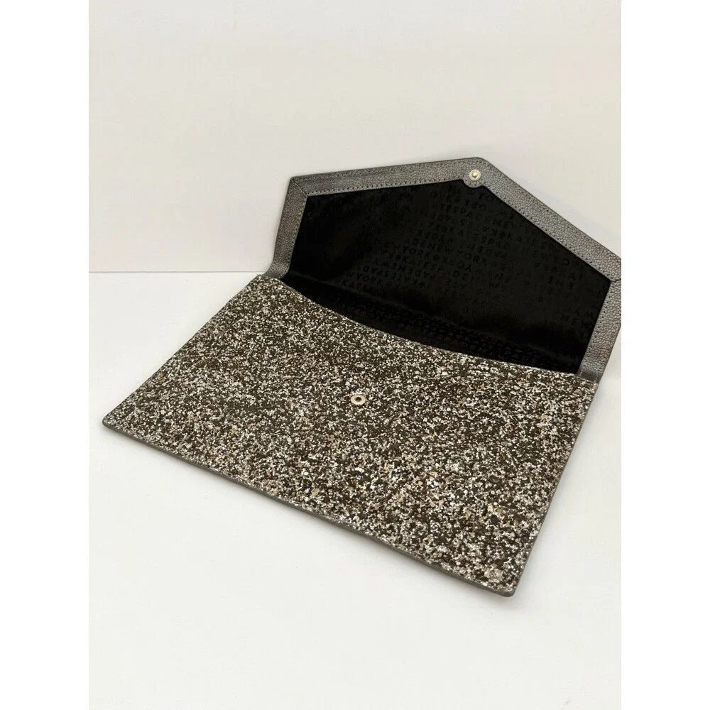 Kate Spade New York Glitter Envelope Clutch Champagne Rose Gold Evening Pouch